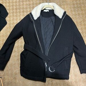 IRO Black Jacket with Cream Collar